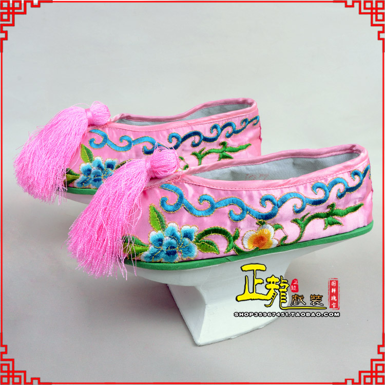 陕西京越剧戏鞋花盆底清朝皇后贵妃宫女花盆底 旗鞋