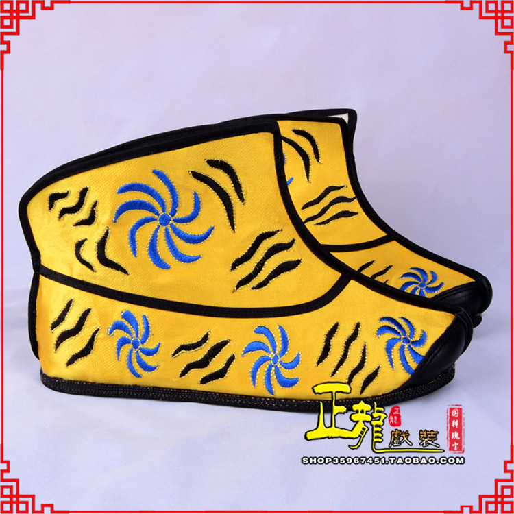 陕西.美猴王靴子虎纹靴金黄快靴 猴鞋