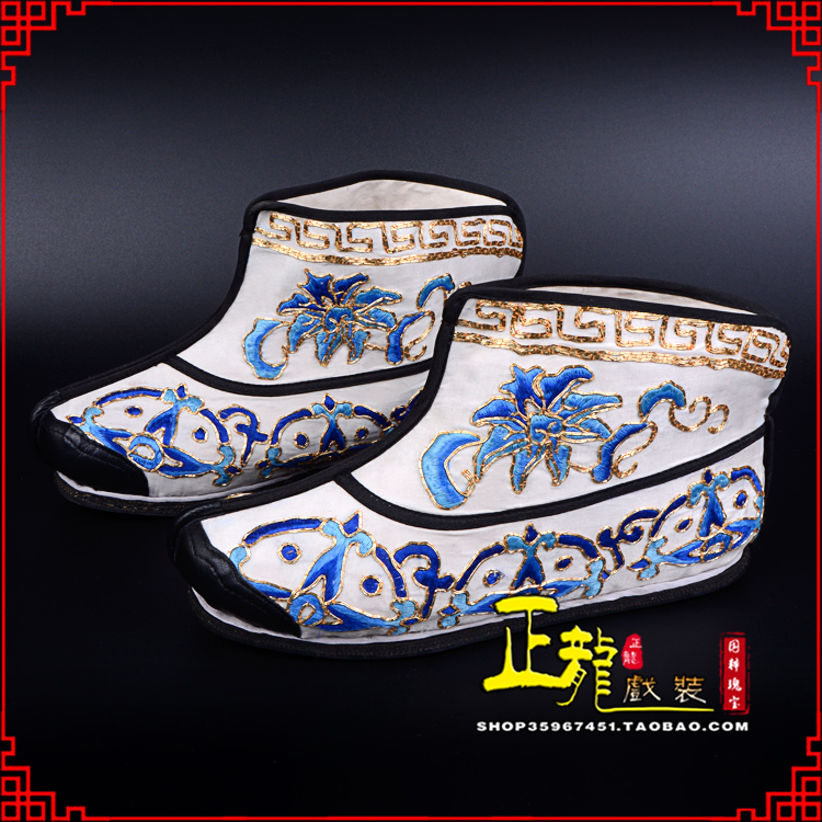 陕西三岔口武生薄底 手绣绣花快靴