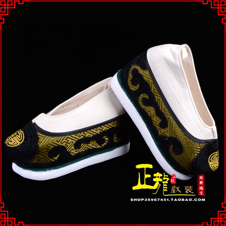 陕西戏鞋方口鞋老生鞋老旦鞋三义斋纸底内高福字履