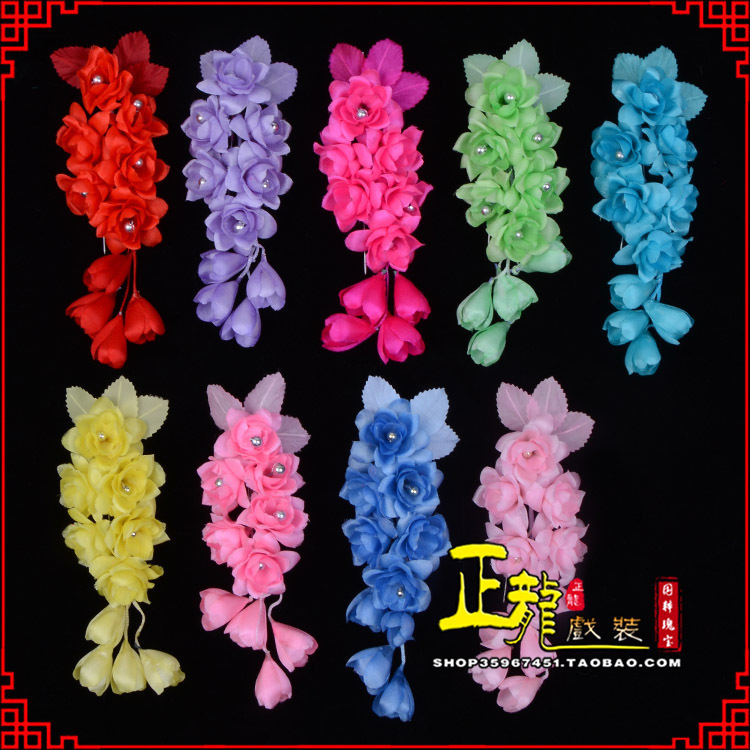 陕西鬓花头饰小花头花 真丝绢花