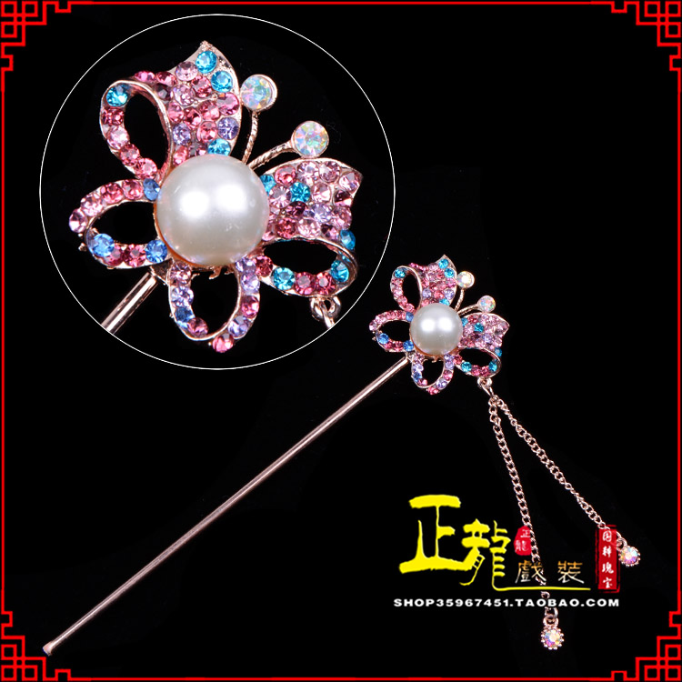 陕西花旦小姐青衣头饰簪子 蝴蝶发簪