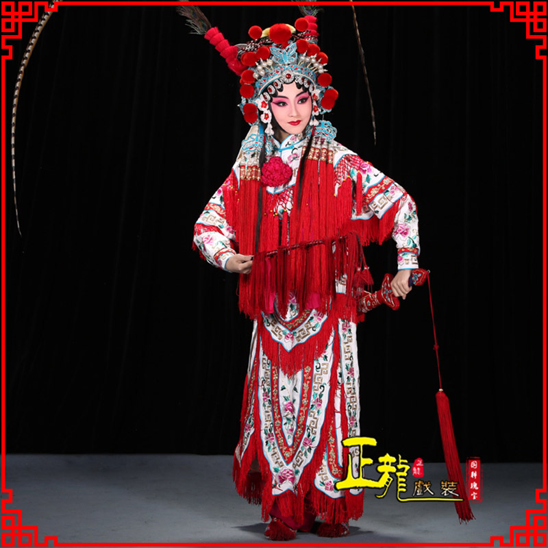 陕西刀马旦改容战父 软绉镶边女改良靠